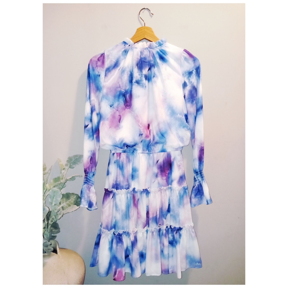 Ellen Tracy Watercolor Tiered Dress‎ - Picture 6 of 6